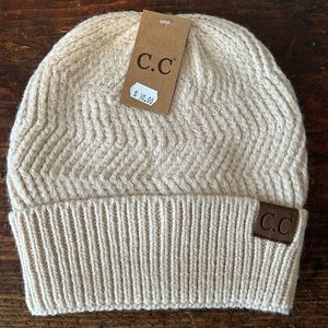 CC Exclusives beige warm beanie hat